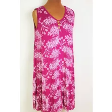 "V" nyakú, hosszú ujjú,  nyaknál csipkével díszített, pamutos anyagú  ruha 3XL/5XL